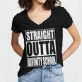 Cool Straight Outta Divinity School Graduation Shirt Women's Jersey Short Sleeve Deep V-Neck Tshirt