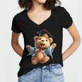 Cute Graduation Bear To Celebrate Your Graduate Women's Jersey Short Sleeve Deep V-Neck Tshirt
