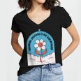 Cute Introvert Shy Teen Anti-Social Inner Strength Women's Jersey Short Sleeve Deep V-Neck Tshirt