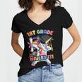 Dabbing 1st Grade Unicorn Graduation Class Of 2021 Nailed It Women's Jersey Short Sleeve Deep V-Neck Tshirt