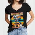 Dabbing Boy Goodbye 2nd Grade Hello 3rd Grade Graduation Women's Jersey Short Sleeve Deep V-Neck Tshirt