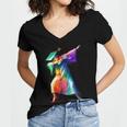 Dabbing Graduation Women Women's Jersey Short Sleeve Deep V-Neck Tshirt