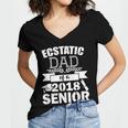 Dad Of a 2018 Senior Graduation Women's Jersey Short Sleeve Deep V-Neck Tshirt