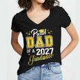 Dad Graduation Senior 2027 Proud Dad Of a 2027 Graduate Women's Jersey Short Sleeve Deep V-Neck Tshirt