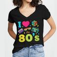 Dad I Love The 80's Retro 80s Nostalgia For Dad Women's Jersey Short Sleeve Deep V-Neck Tshirt