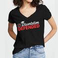 Dissertation Defended PhD Graduate PhD Graduation 2025 Women's Jersey Short Sleeve Deep V-Neck Tshirt