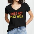 Does Not Play Well I Introvert Women's Jersey Short Sleeve Deep V-Neck Tshirt