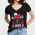 Earned It 2025 For Nurse Graduation Or RN LPN Class Of 2025 Women's Jersey Short Sleeve Deep V-Neck Tshirt