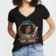EdD Black Girls Doctor Of Education Graduation Black Women Women's Jersey Short Sleeve Deep V-Neck Tshirt