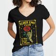 Elder Emo Club Emo Gothic Music Nostalgia Women's Jersey Short Sleeve Deep V-Neck Tshirt