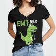 EMT Rex Paramedic Graduation Firefighter Women's Jersey Short Sleeve Deep V-Neck Tshirt