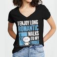 I Enjoy Long Romantic Walks To My Fridge Introvert Women's Jersey Short Sleeve Deep V-Neck Tshirt I Enjoy Long Romantic Walks To My Fridge Introvert Women's Jersey Short Sleeve Deep V-Neck Tshirt