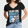 I Enjoy Long Romantic Walks To My Fridge Introvert Women's Jersey Short Sleeve Deep V-Neck Tshirt