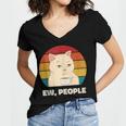 Ew People Introvert Cat Lover Crazy Colorful Cat Lady Women's Jersey Short Sleeve Deep V-Neck Tshirt Ew People Introvert Cat Lover Crazy Colorful Cat Lady Women's Jersey Short Sleeve Deep V-Neck Tshirt