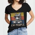 Ew People Introvert Cat Lover Crazy Vintage Cat Lady Women's Jersey Short Sleeve Deep V-Neck Tshirt Ew People Introvert Cat Lover Crazy Vintage Cat Lady Women's Jersey Short Sleeve Deep V-Neck Tshirt