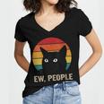 Ew People Introvert Cat Lover Cat Lady Vintage Women's Jersey Short Sleeve Deep V-Neck Tshirt Ew People Introvert Cat Lover Cat Lady Vintage Women's Jersey Short Sleeve Deep V-Neck Tshirt