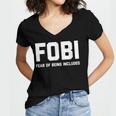 Fear Of Being Included Fobi Sarcastic Women Introvert-Chic Women's Jersey Short Sleeve Deep V-Neck Tshirt Fear Of Being Included Fobi Sarcastic Women Introvert-Chic Women's Jersey Short Sleeve Deep V-Neck Tshirt