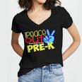 First Day Of School Shirt Peace Out Pre-K Graduation Kids So Women's Jersey Short Sleeve Deep V-Neck Tshirt
