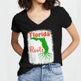 Florida Roots Florida Nostalgia Women's Jersey Short Sleeve Deep V-Neck Tshirt