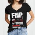 FNP In Progress Graduation Family Nurse Practitioner Women's Jersey Short Sleeve Deep V-Neck Tshirt