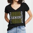 Football Senior Night Football Senior 2025 Graduation 56 Women's Jersey Short Sleeve Deep V-Neck Tshirt