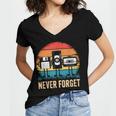 Never Forget Retro 80s 90s Floppy VHS Cassette Nostalgia Women's Jersey Short Sleeve Deep V-Neck Tshirt Never Forget Retro 80s 90s Floppy VHS Cassette Nostalgia Women's Jersey Short Sleeve Deep V-Neck Tshirt