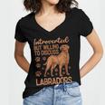 Fox Red Labrador Retriever Introvert Foxred Lab Women's Jersey Short Sleeve Deep V-Neck Tshirt