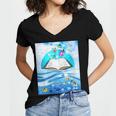 Frutiger Aero Aesthetic Tech Book Butterfly Women's Jersey Short Sleeve Deep V-Neck Tshirt