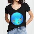 Frutiger Aero Aesthetic Tech Orb Fishes Women's Jersey Short Sleeve Deep V-Neck Tshirt
