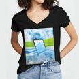 Frutiger Aero Aesthetic Tech Water Fishes Monitor Screen Women's Jersey Short Sleeve Deep V-Neck Tshirt Frutiger Aero Aesthetic Tech Water Fishes Monitor Screen Women's Jersey Short Sleeve Deep V-Neck Tshirt