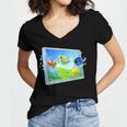 Frutiger Aero Fish Women's Jersey Short Sleeve Deep V-Neck Tshirt