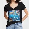 Frutiger Aero Retro Vibes Y2K Retro Grunge Women's Jersey Short Sleeve Deep V-Neck Tshirt