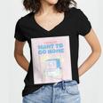 Fun Cute Introvert Cat Character Quote Men Women Women's Jersey Short Sleeve Deep V-Neck Tshirt