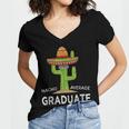 Fun High School College Graduate Humor Graduation Women's Jersey Short Sleeve Deep V-Neck Tshirt