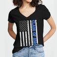 Funny Class Of 2021 American Flag Senior Graduation Women's Jersey Short Sleeve Deep V-Neck Tshirt