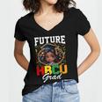 Future HBCU Grad Girl HBCU Toddler Kids Graduation Women's Jersey Short Sleeve Deep V-Neck Tshirt