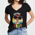 Future HBCU Grad Graduate Afro Girl College Graduation Women's Jersey Short Sleeve Deep V-Neck Tshirt