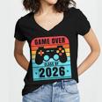 Game Over Class Of 2026 Shirt Students Graduation Women's Jersey Short Sleeve Deep V-Neck Tshirt