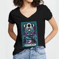 Gothic Girl Tarot Card Introverted Reader And Reading Women's Jersey Short Sleeve Deep V-Neck Tshirt Gothic Girl Tarot Card Introverted Reader And Reading Women's Jersey Short Sleeve Deep V-Neck Tshirt