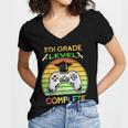 Graduation 5th Grade Level Complete Gamer Class 2021 Gaming Women's Jersey Short Sleeve Deep V-Neck Tshirt