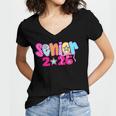 Graduation Class Of 2026 Senior Pink Coquette Bow 2026 Grade Women's Jersey Short Sleeve Deep V-Neck Tshirt