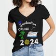 Graduation Cruise 2024 Ship Boat Vacation Summer Vacation Men Women Kids Women's Jersey Short Sleeve Deep V-Neck Tshirt