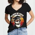 Graduation Day 2025 Graduate Class School Degree College Dog Women's Jersey Short Sleeve Deep V-Neck Tshirt