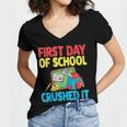 Graduation First Day Of School Crushed It Women's Jersey Short Sleeve Deep V-Neck Tshirt