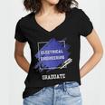 Graduation Graduated Electrical Engineering Degree Student Women's Jersey Short Sleeve Deep V-Neck Tshirt