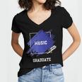 Graduation Graduated Music Degree University College Student Women's Jersey Short Sleeve Deep V-Neck Tshirt