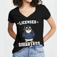 Graduation Penguin Licensed Smartass Graduate Women's Jersey Short Sleeve Deep V-Neck Tshirt