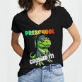 Graduation Preschool DinosaurRex Crushed It Boys Grad Women's Jersey Short Sleeve Deep V-Neck Tshirt