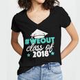 Graduation Shirt We Out Class Of 2018 Graduation Tee Women's Jersey Short Sleeve Deep V-Neck Tshirt