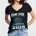 Graduation Shirt Class Of 2019 High School College Women's Jersey Short Sleeve Deep V-Neck Tshirt